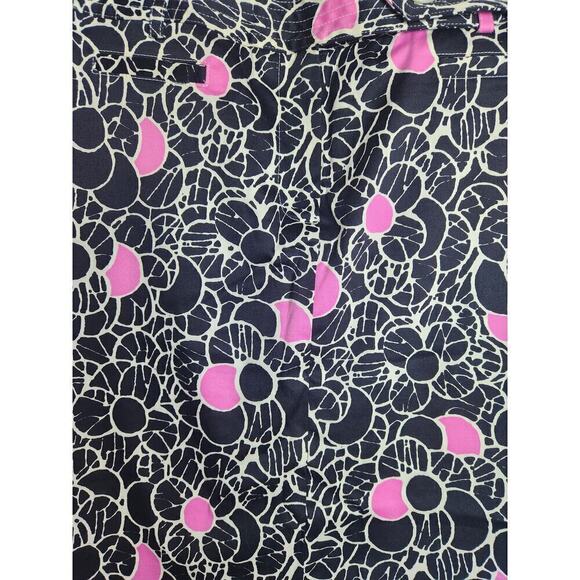 Etcetera pencil skirt black/white/pink floral print button detail sz 10 career - Picture 3 of 10